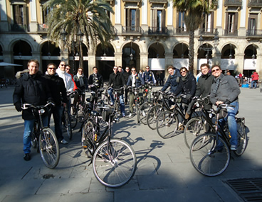 tour guiado bicicleta Barcelona Plaza Real