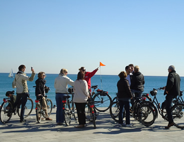 visita playa Barcelona bici