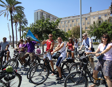 Fietstocht strand van Barceloneta